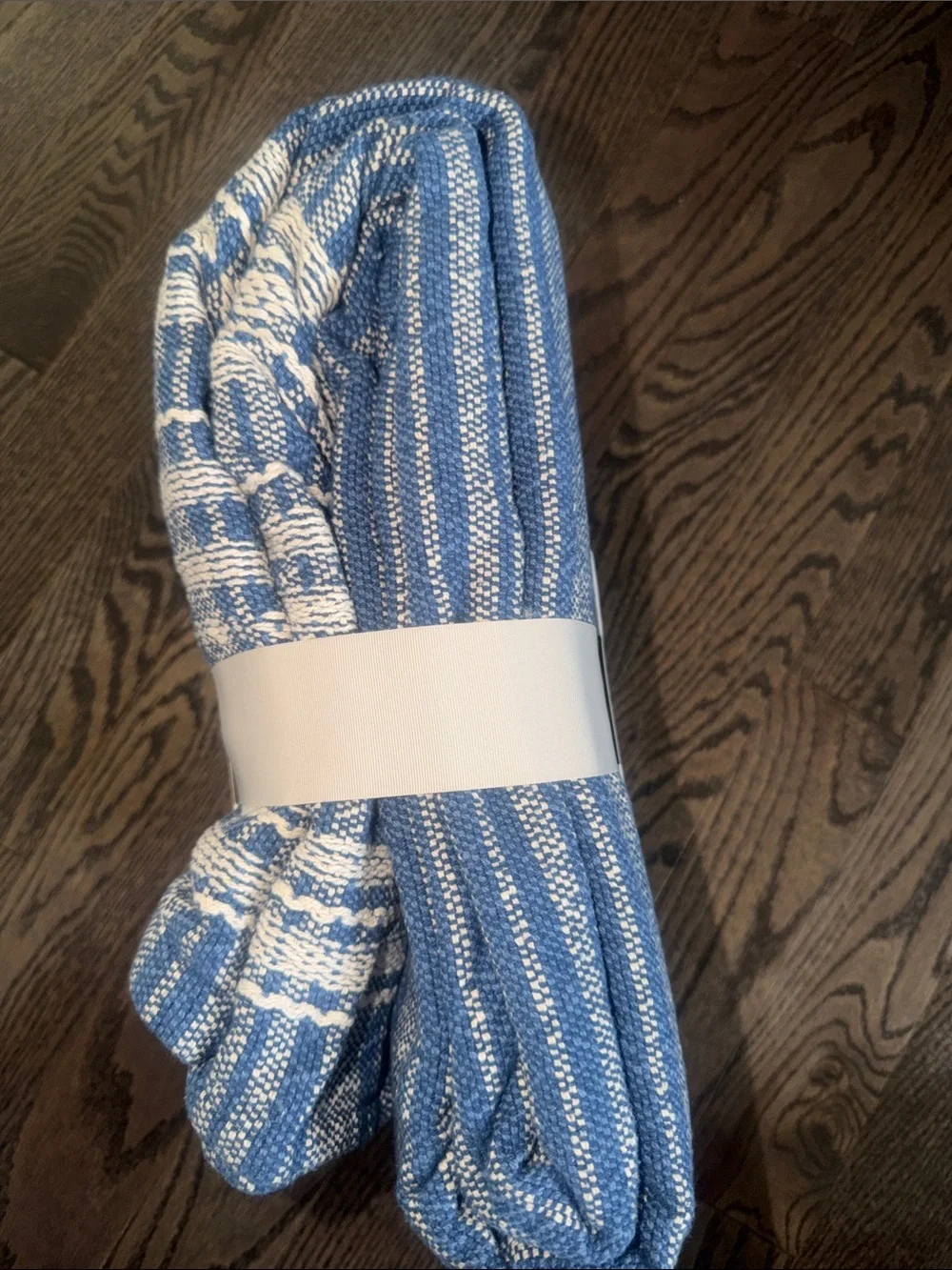 Threshold KING Blue and Cream 100% Cotton Blanket NWT